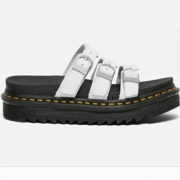 Dr. Martens Blaire White Hydro Leather Platform Sandals – Size 6 - Picture 13 of 14